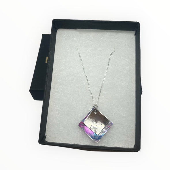 Delicate sterling silver and anodised aluminium necklace