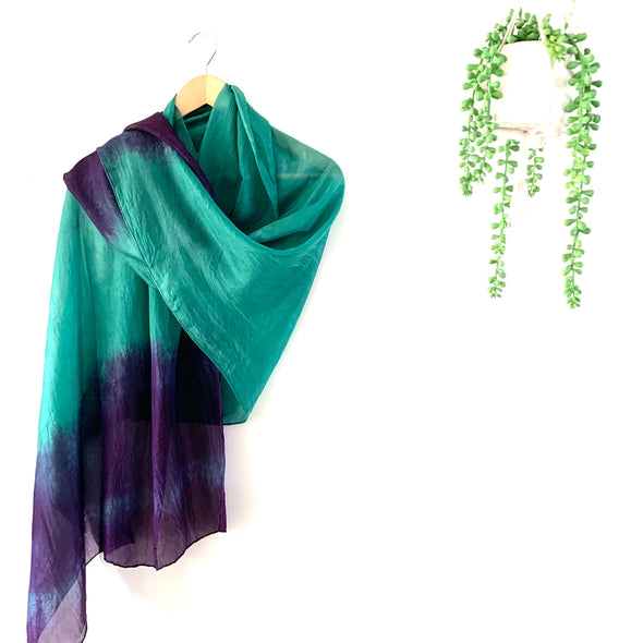 Green & Purple Silk Wrap