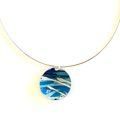 Blue waves Design/ aluminium & Sterling silver Necklet wire