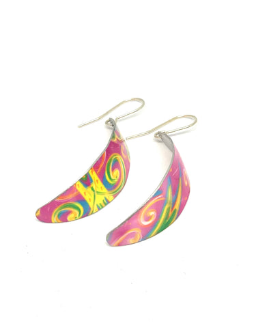Pink | blossom | floral | Coloured Aluminium | Earrings