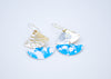 silver and hand-dyed aluminium blue boat style earrings by rachel-stowe
