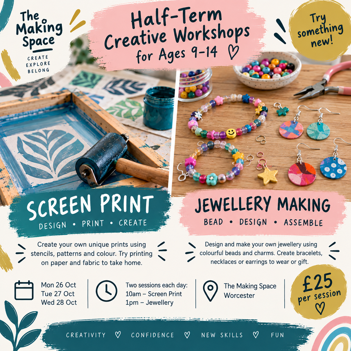 The Making Space Worcester October Half-Term Creative Workshops