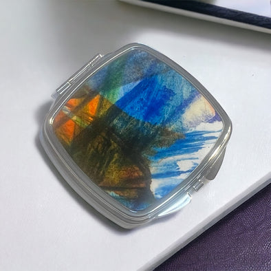 Hand -painted compact mirror Rachel-stowe