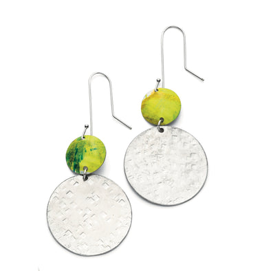 Sterling Silver large double lime drop Earrings
