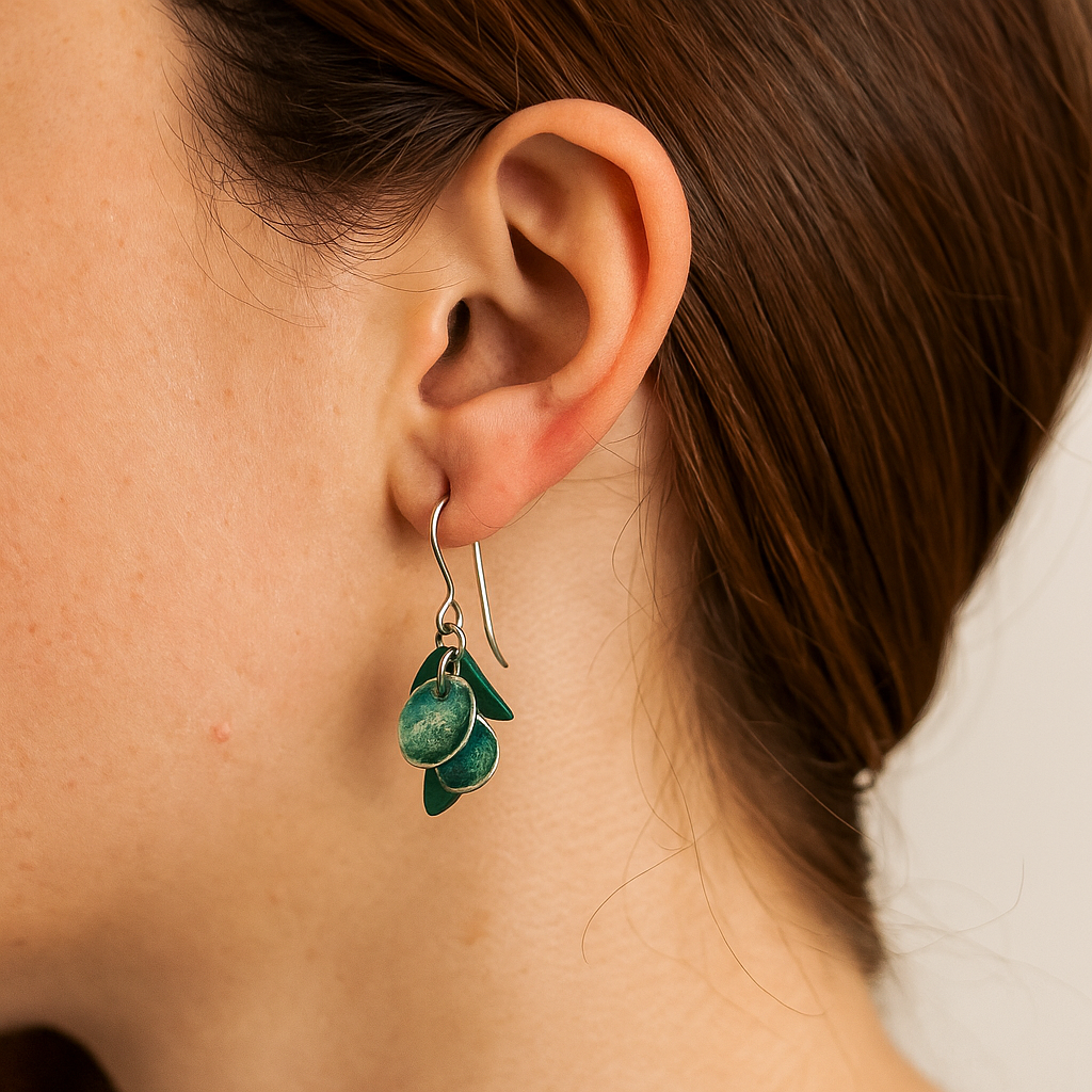 Lagoon Cluster Aluminium / Silver Earrings