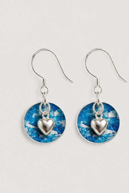Azure Heart Sterling Silver Earrings