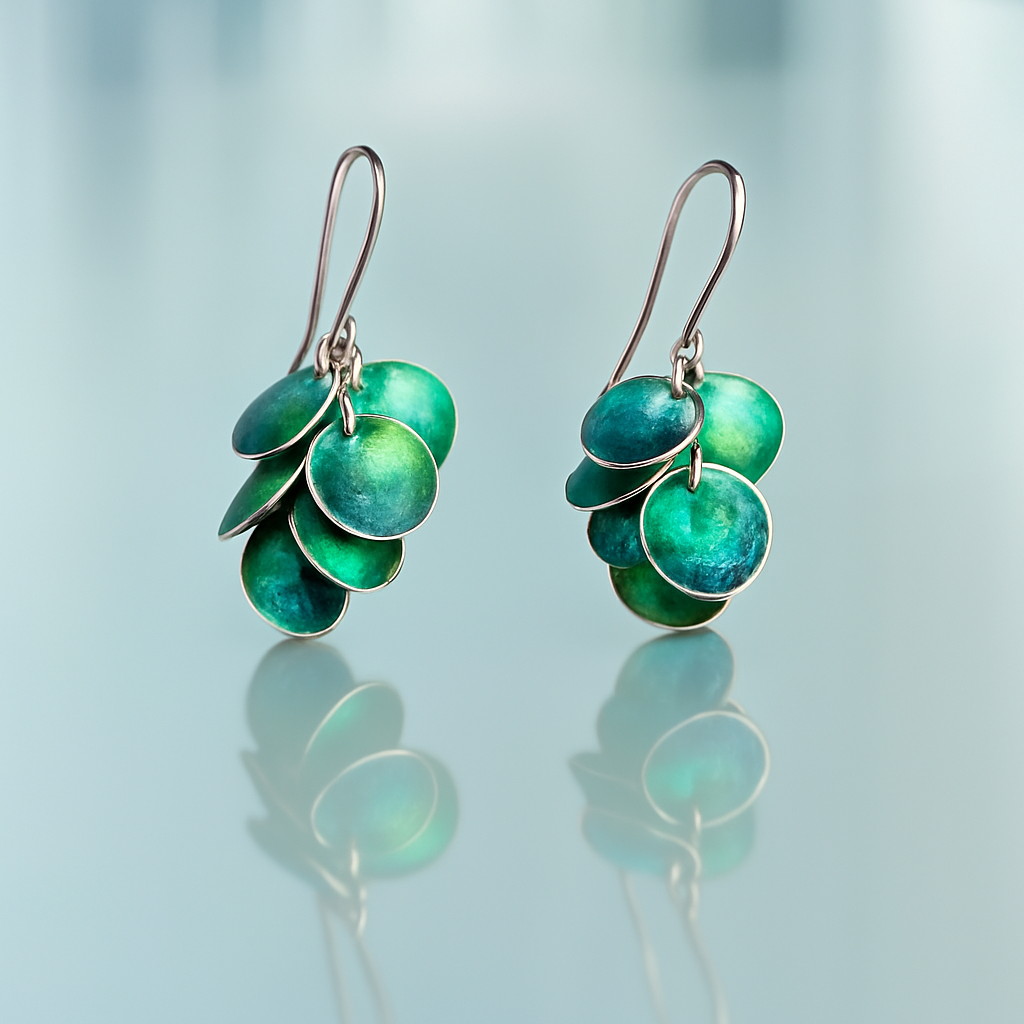 Lagoon Cluster Aluminium / Silver Earrings