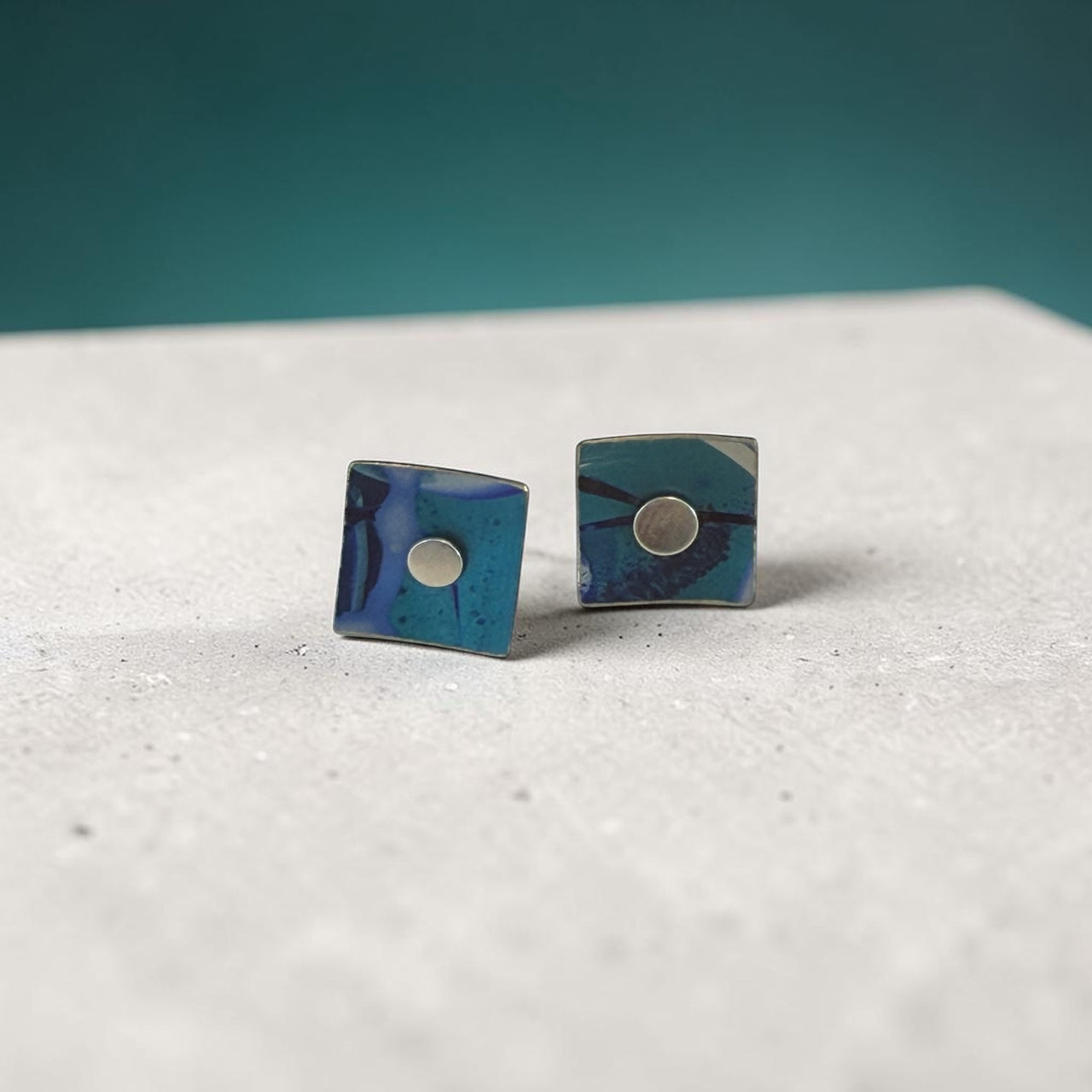 2 in 1 stud Earrings 
Aluminium and sterling silver 