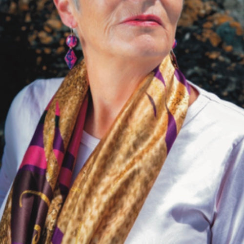 Gold Treasures Silk Satin Scarf - Rachel Stowe 