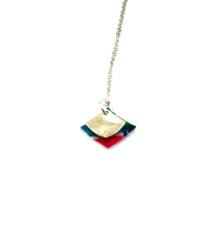 Turquoise/Pink/green/silver/Necklace
