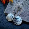 Black stripes anodized aluminium earrings Rachel-stowe