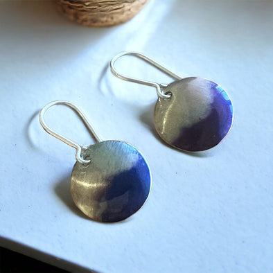 Mostly mauve tone aluminium earrings Rachel-stowe