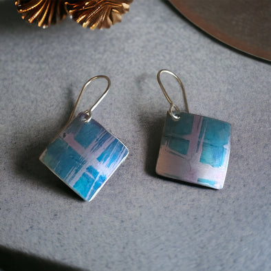 Turquoise/Blue criss cross earrings Rachel-stowe