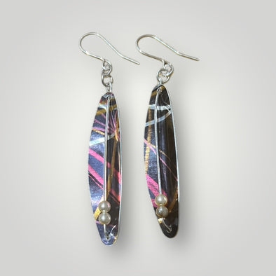 Bamboo feather pod style Earrings