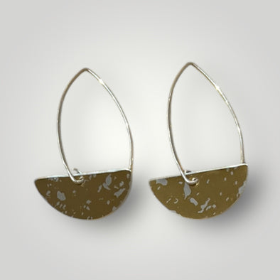 Gold Speckle Mix Half/moon Earrings