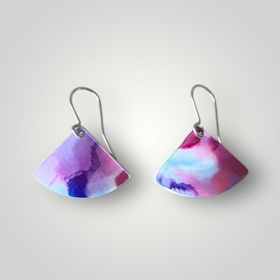 Mauve mixed earrings glossy aluminium