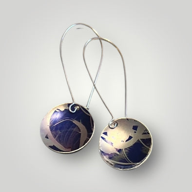 Blue/purple anodized aluminium earrings