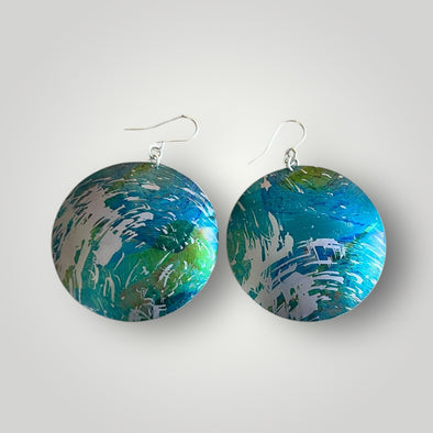 Seaweed inspired extra large earrings