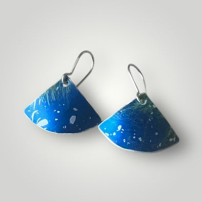 Blue Fan shape Earrings