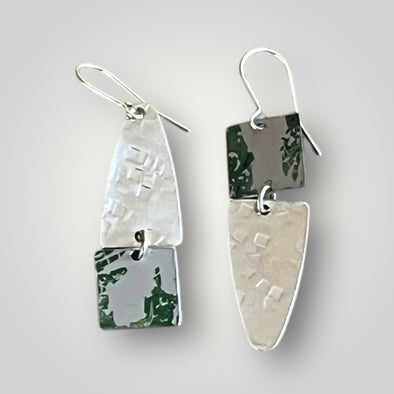 Green aluminium and sterling silver opposites