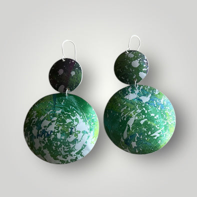 Extra large double disk circle earrings