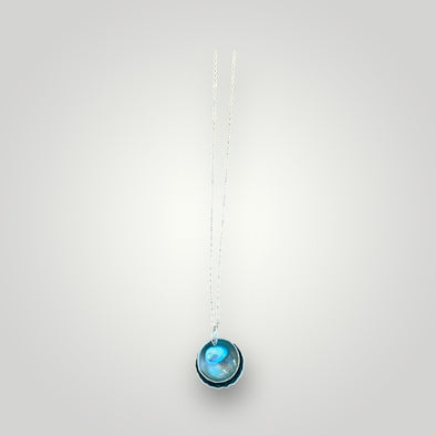 Pod style Necklace with a turquoise fresh water pearl