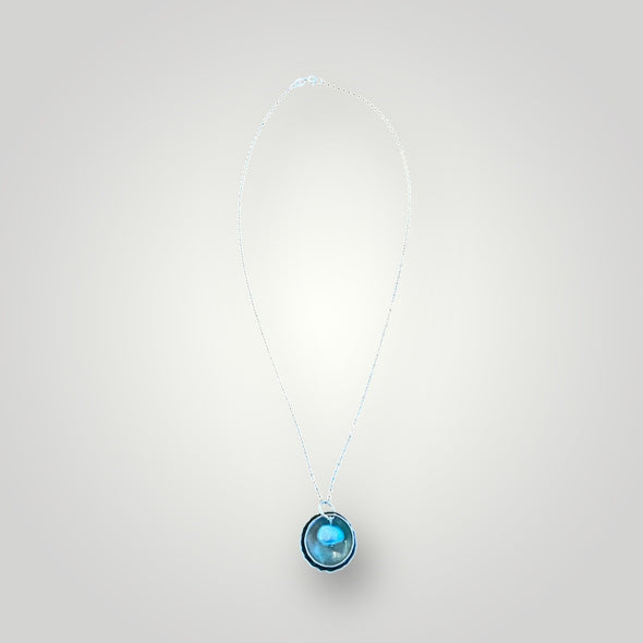 Pod style Necklace with a turquoise fresh water pearl