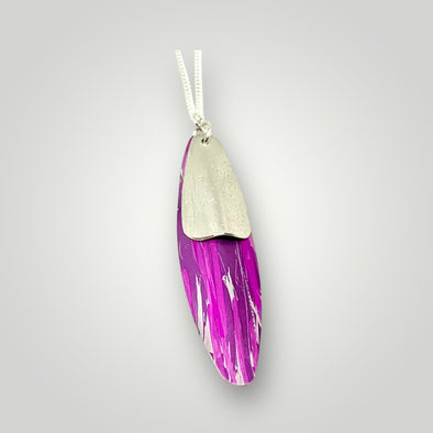 Pink/purple /silver drop necklace