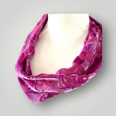 Purple Silk Velvet Snood