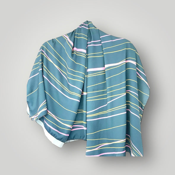 Teal Surprise Designer Silk Scarf