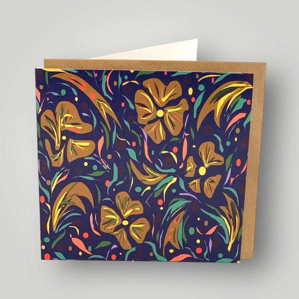 Navy Floral Greeting Card