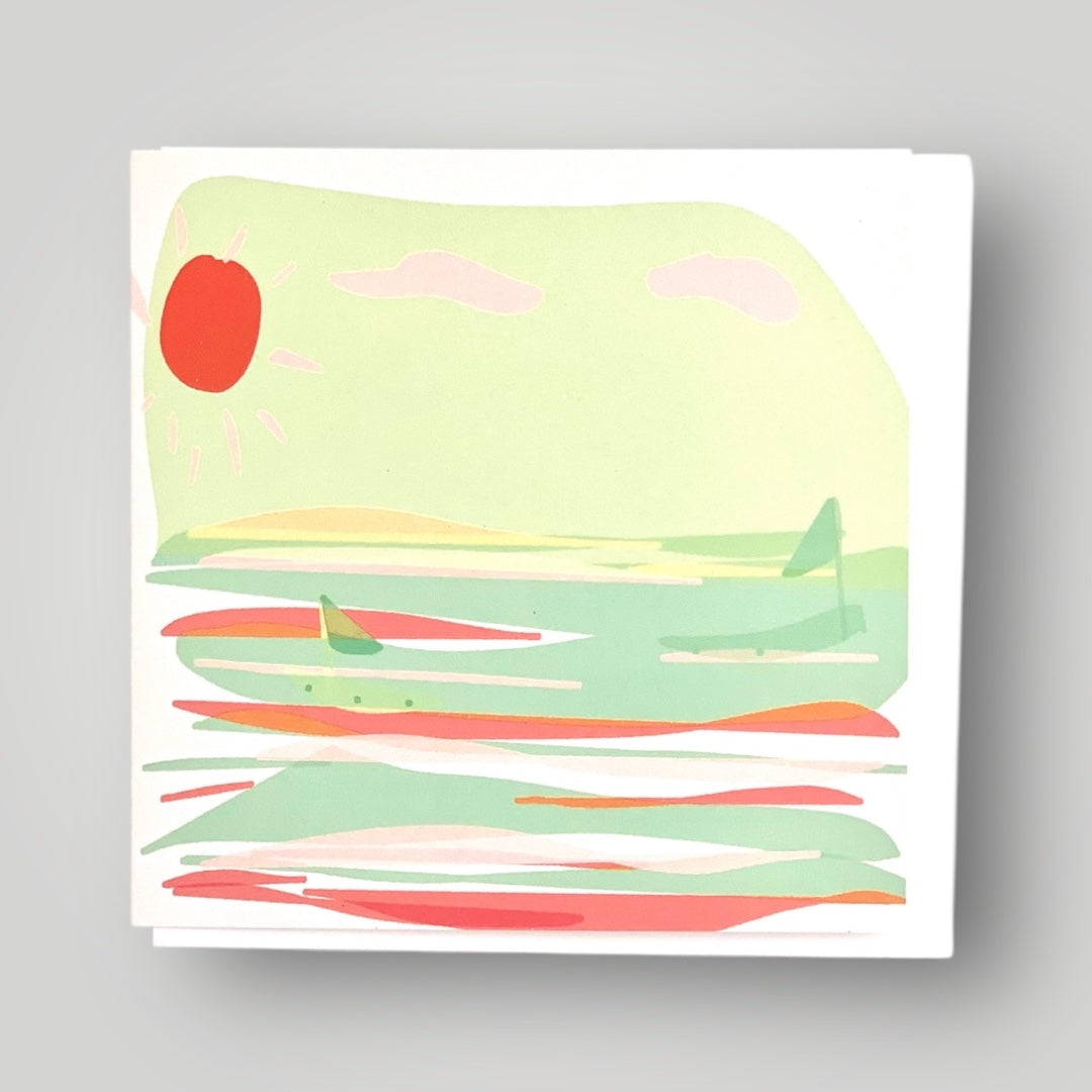 Pink beach seascape Greeting Card