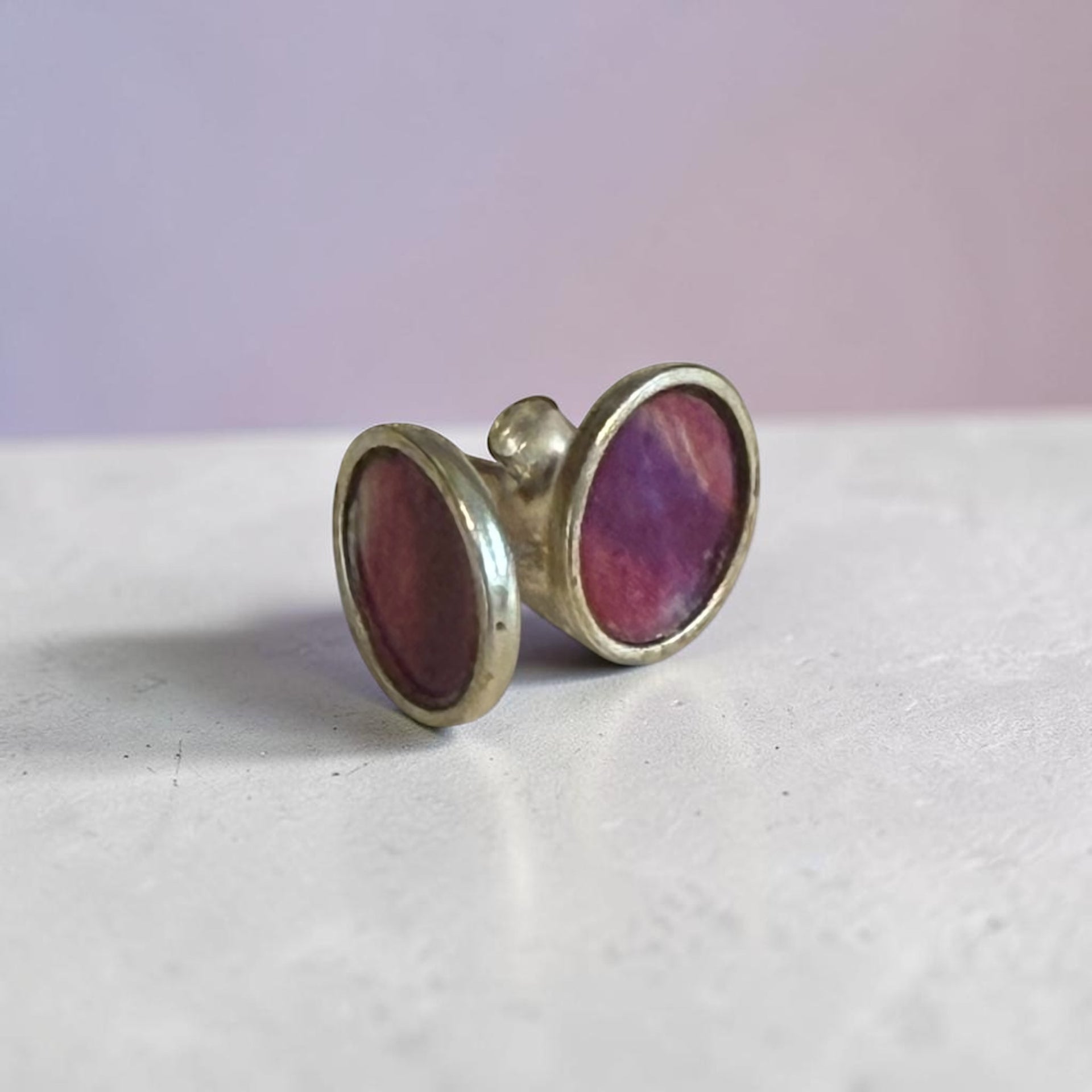 Sterling silver and aluminium stud earrings 