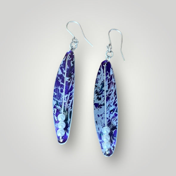 Purple pod style earrings Rachel-stowe