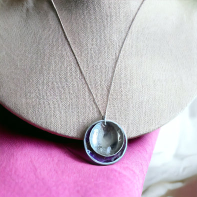 Purple and silver pod style necklace Rachel-stowe