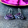 Purple speckled earrings, aluminium Rachel Stowe