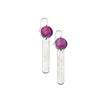 Lollipop earrings sterling silver and shiny pink aluminium. - Rachel Stowe 