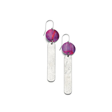 Lollipop style earrings Rachel-stowe aluminium and sterling silver.