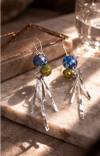 Sirens whisper aluminium and sterling silver pearl earrings 