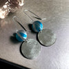 Double Sterling silver earrings with blue anodized aluminium Rachel-stowe