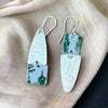 Green aluminium and sterling silver hammered earrings Rachel-stowe