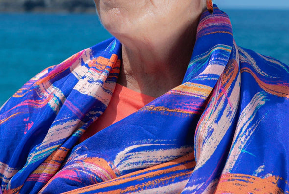 Blue Hawaii Silk Scarf - Rachel Stowe 