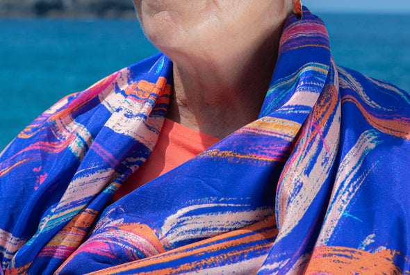 Blue Hawaii Silk Scarf