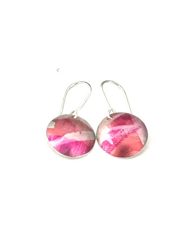 Red/Pink Peonies Small Earrings