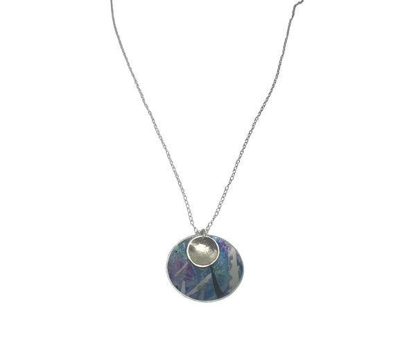 Blue mix Sterling Silver and aluminium necklace