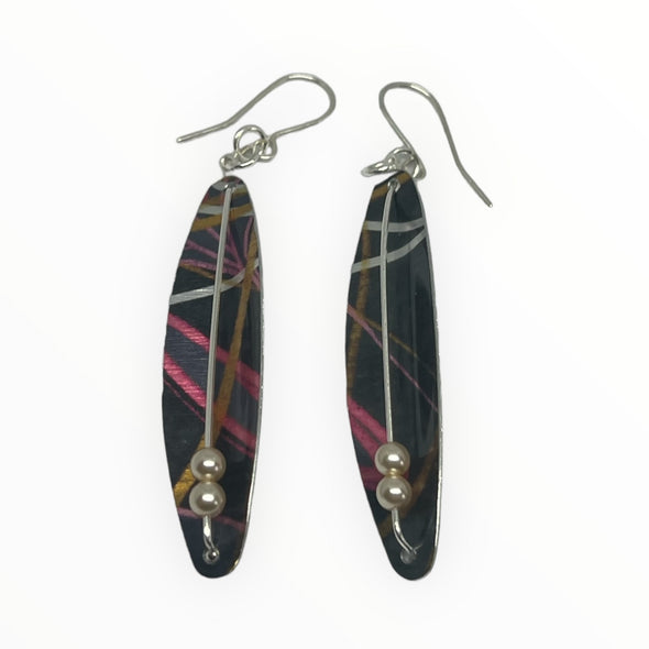 Bamboo feather pod style Earrings