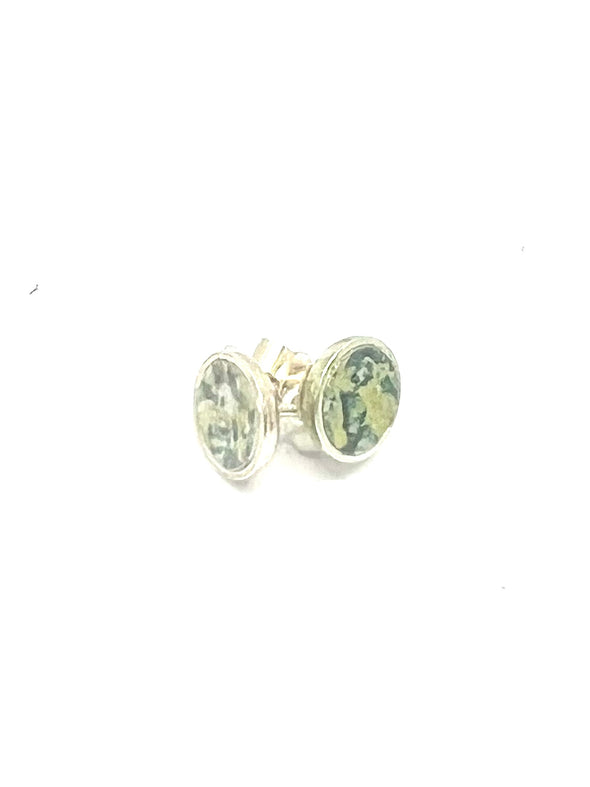 Green speckled coloured studs