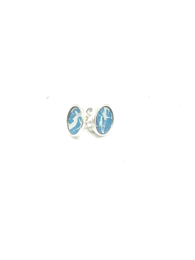 Turquoise sterling silver and aluminium stud Earring