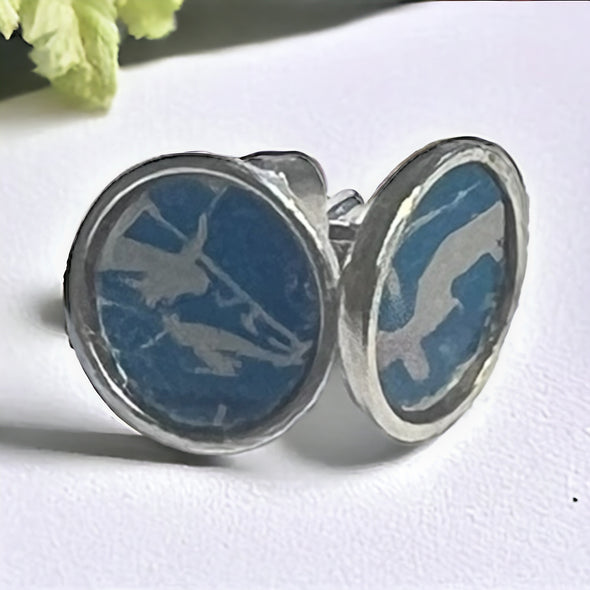Turquoise sea colour stud earrings