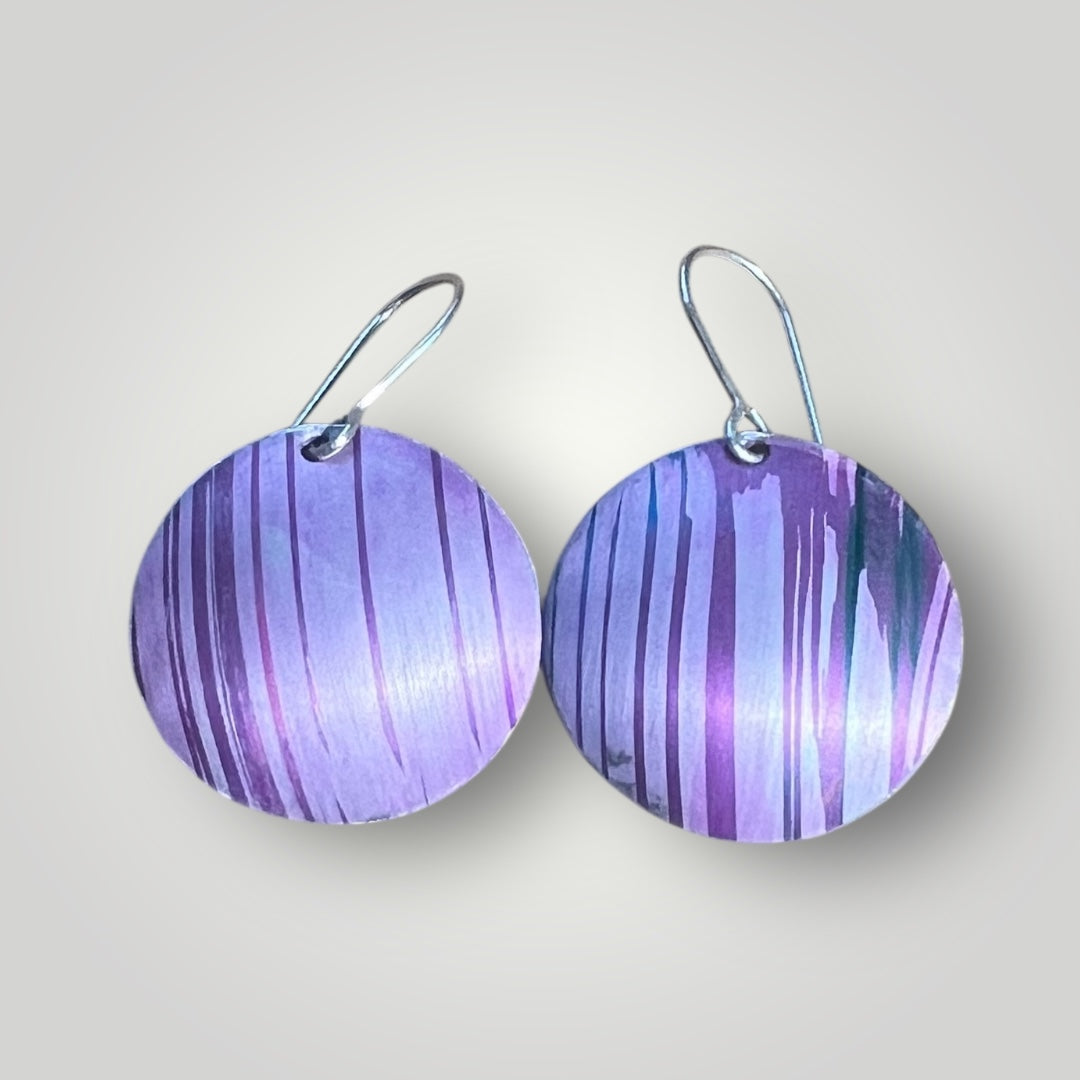 Aurora Purple Disk Earrings